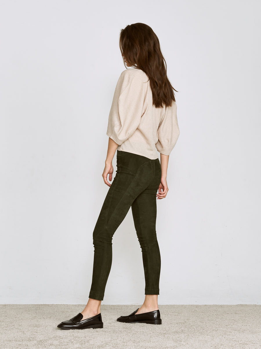 OT LEGGINGS FOREST GREEN SUEDE - OUT OF STOCK