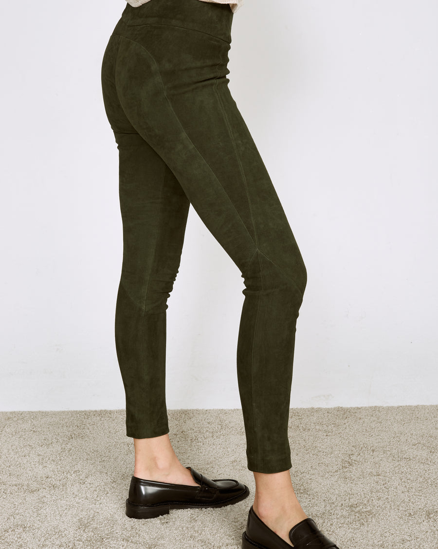 OT LEGGINGS FOREST GREEN SUEDE - OUT OF STOCK