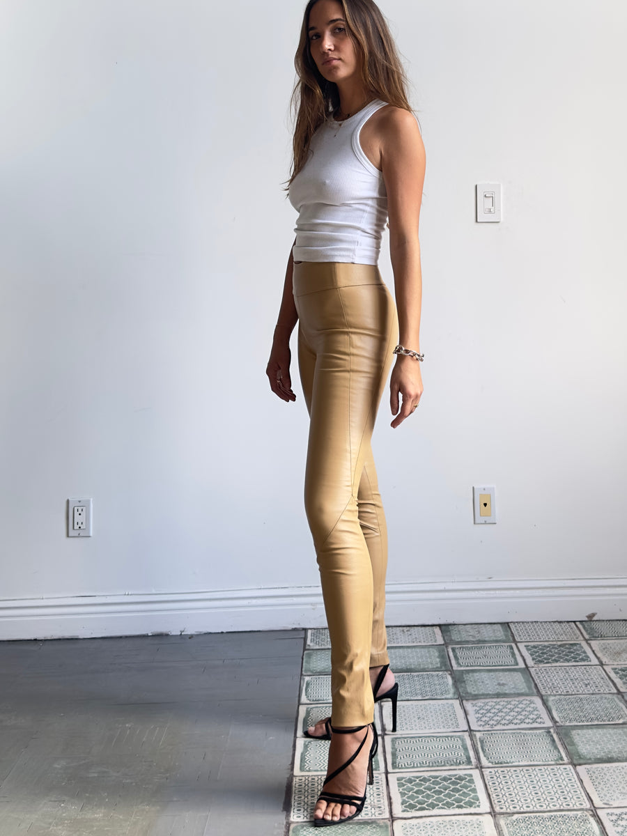 OT LEGGINGS NUDE LEATHER - LAST CHANCE