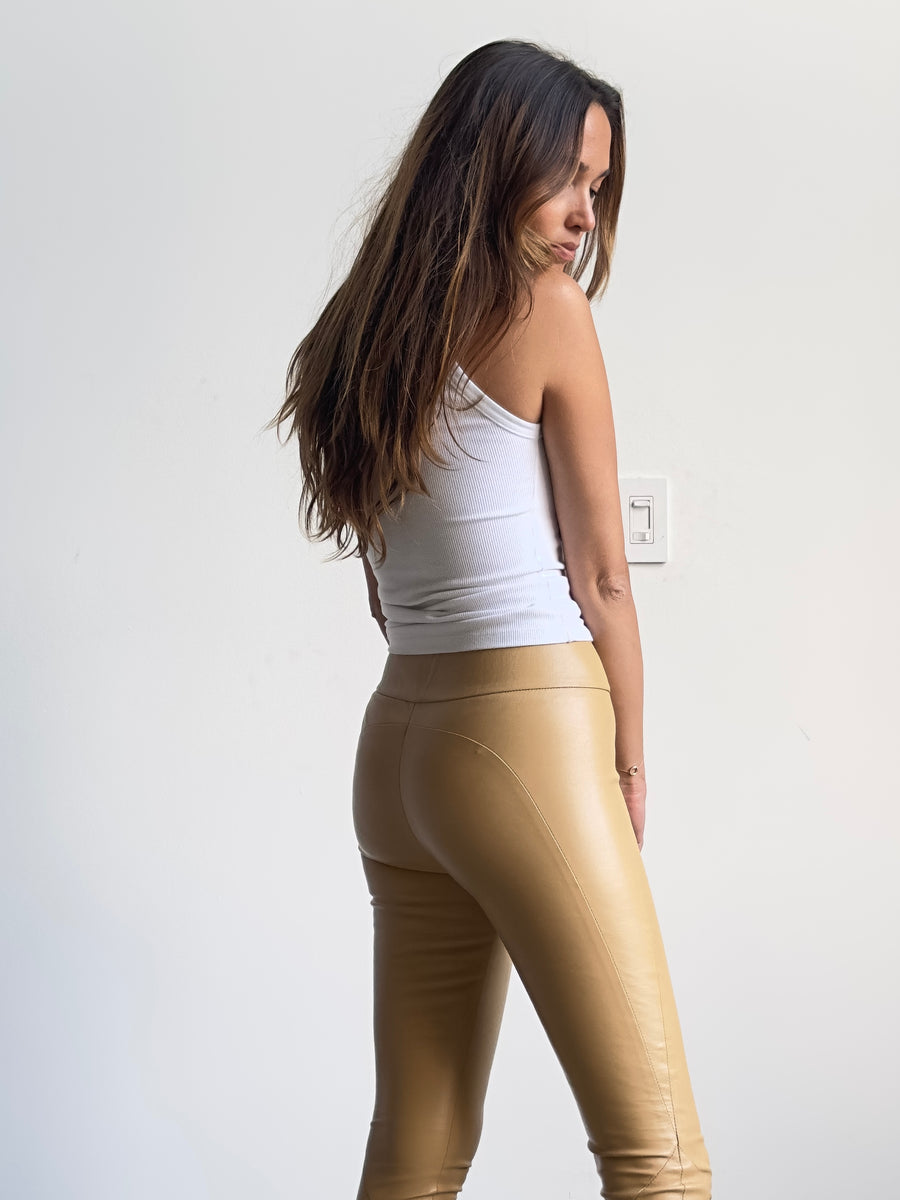 OT LEGGINGS NUDE LEATHER -SOLD OUT