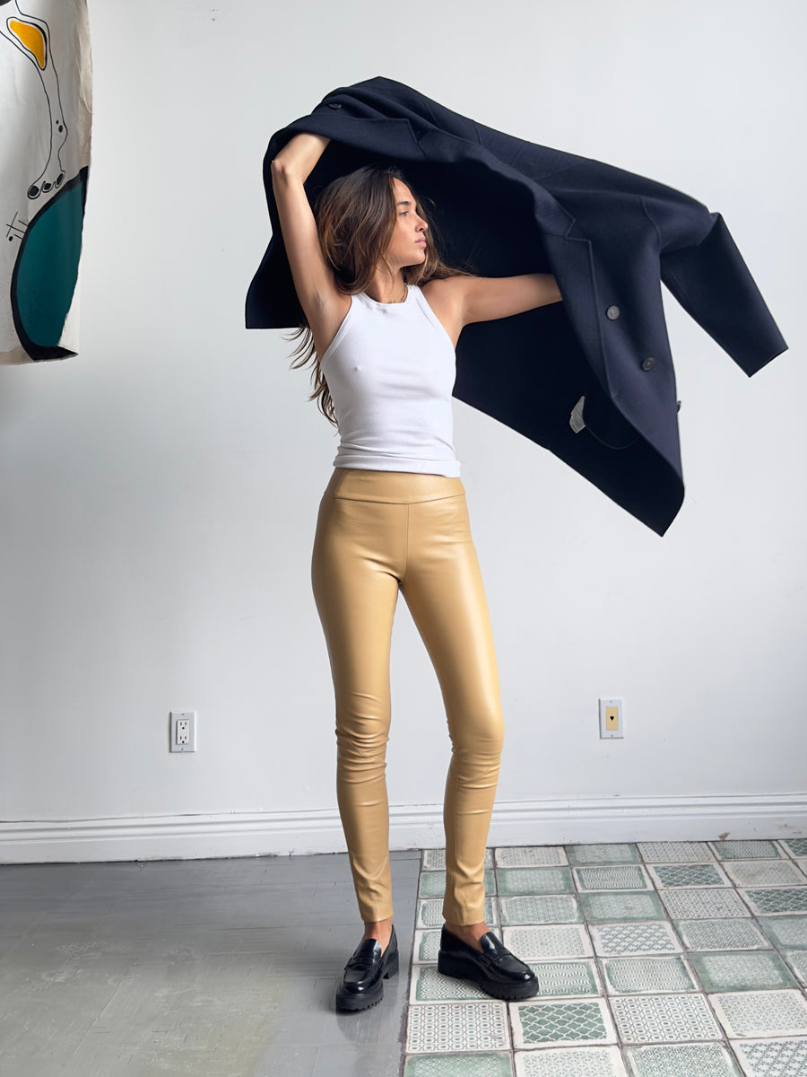 OT LEGGINGS NUDE LEATHER - LAST CHANCE