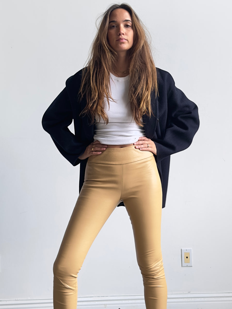 OT LEGGINGS NUDE LEATHER -SOLD OUT