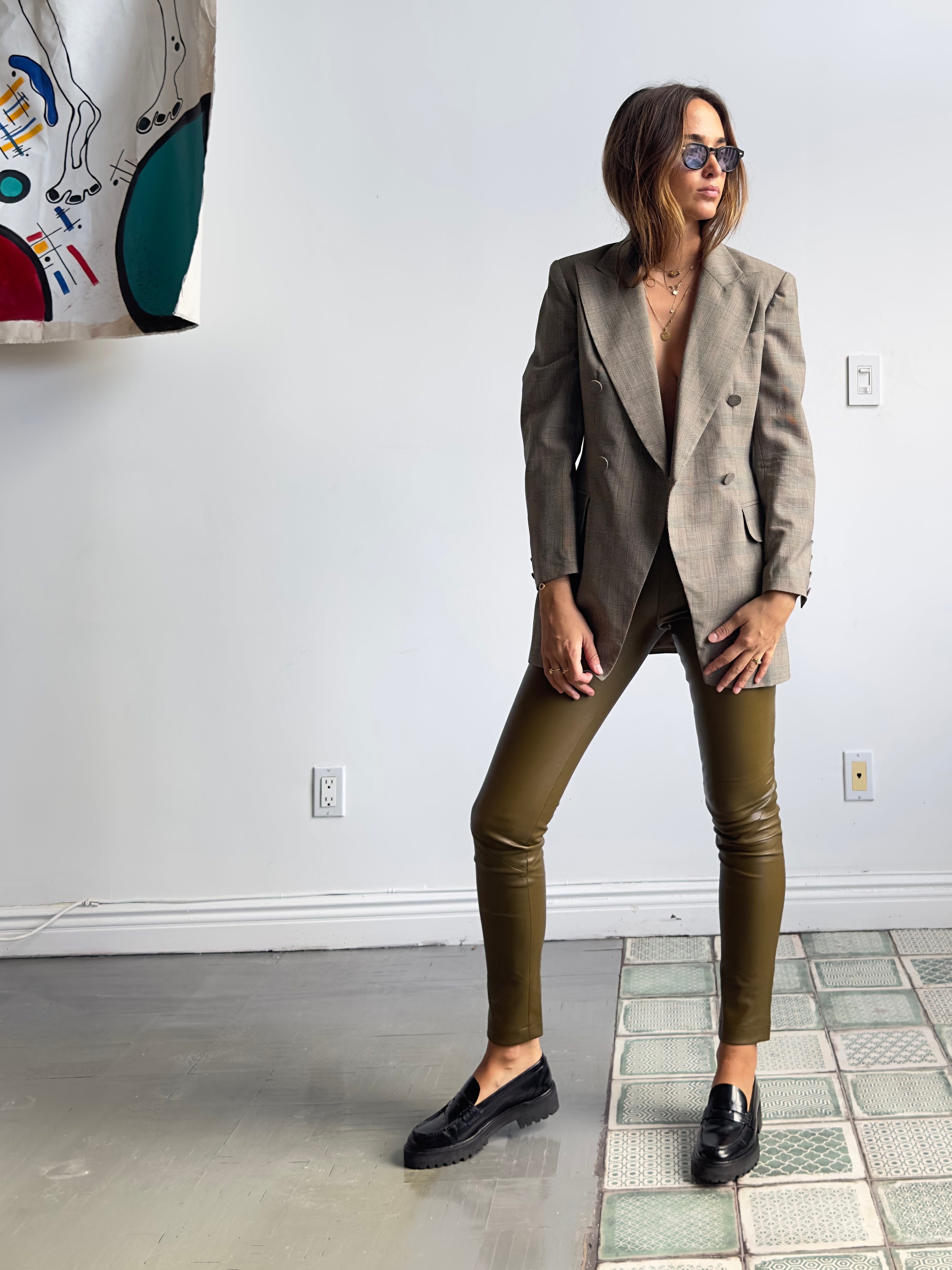 OT LEGGINGS KHAKI LEATHER - LAST CHANCE – OFFTRACK