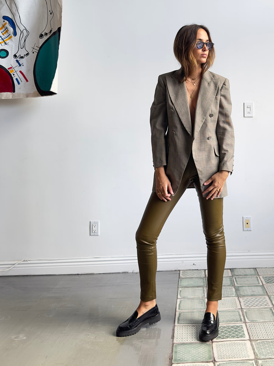 OT LEGGINGS KHAKI LEATHER - LAST CHANCE