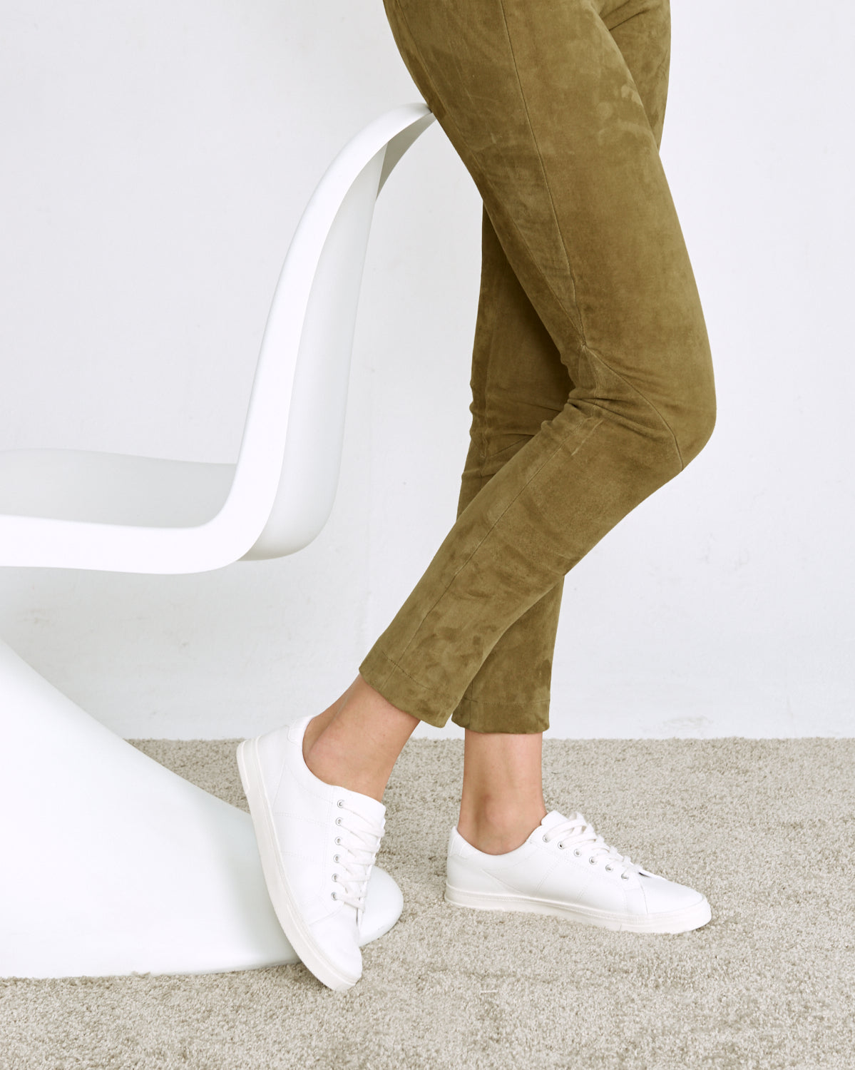 Miss Selfridge suedette legging in neutral