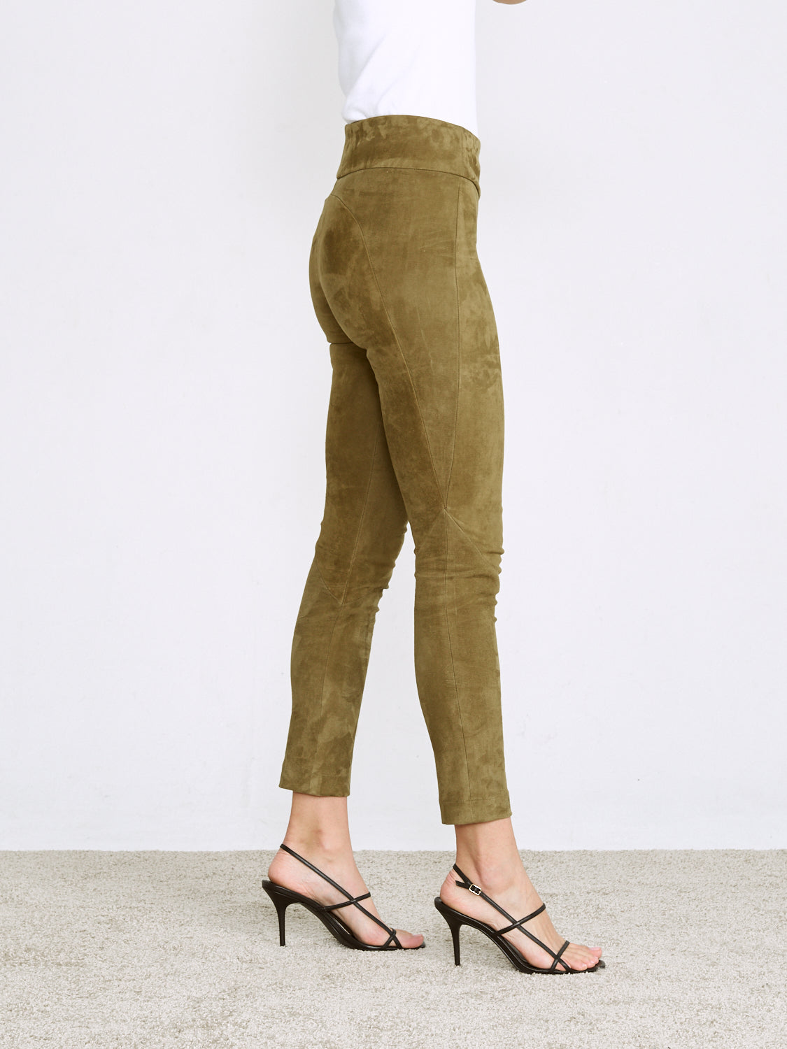 OT LEGGINGS KHAKI LEATHER - LAST CHANCE