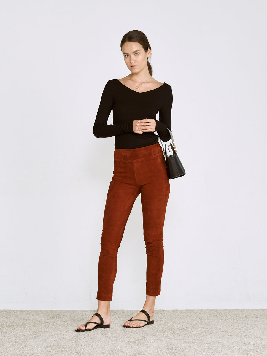 OT LEGGINGS TERRACOTTA SUEDE