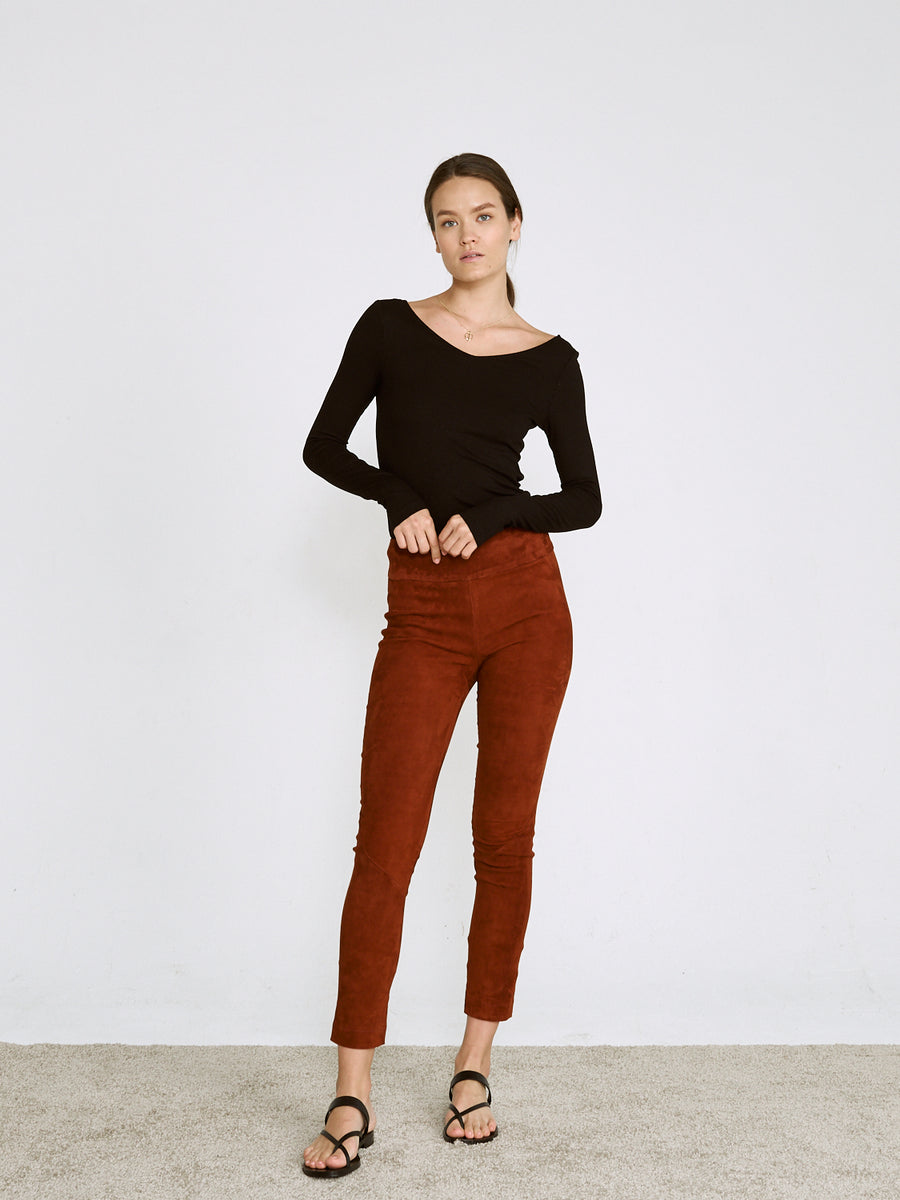 OT LEGGINGS TERRACOTTA SUEDE