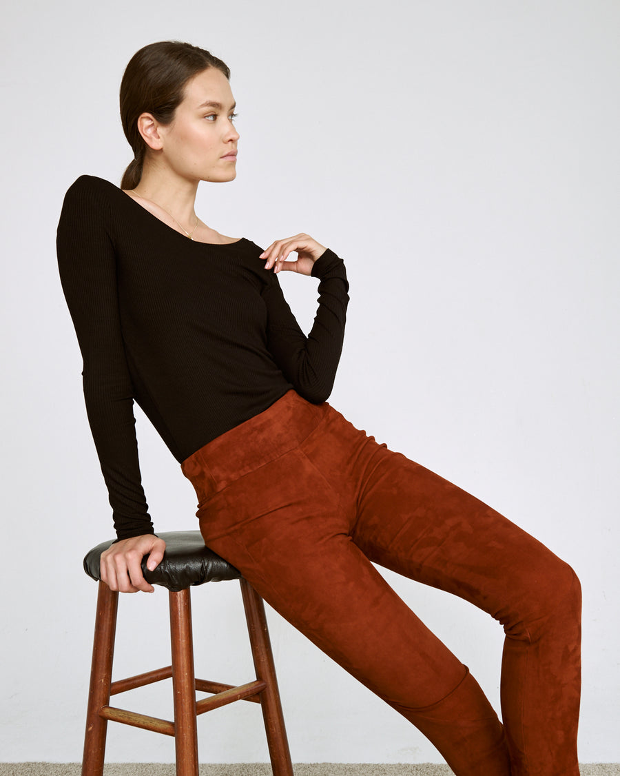 OT LEGGINGS TERRACOTTA SUEDE