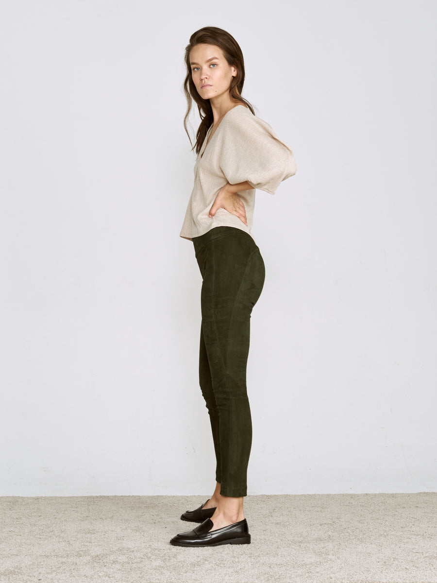 OT LEGGINGS FOREST GREEN SUEDE - OUT OF STOCK