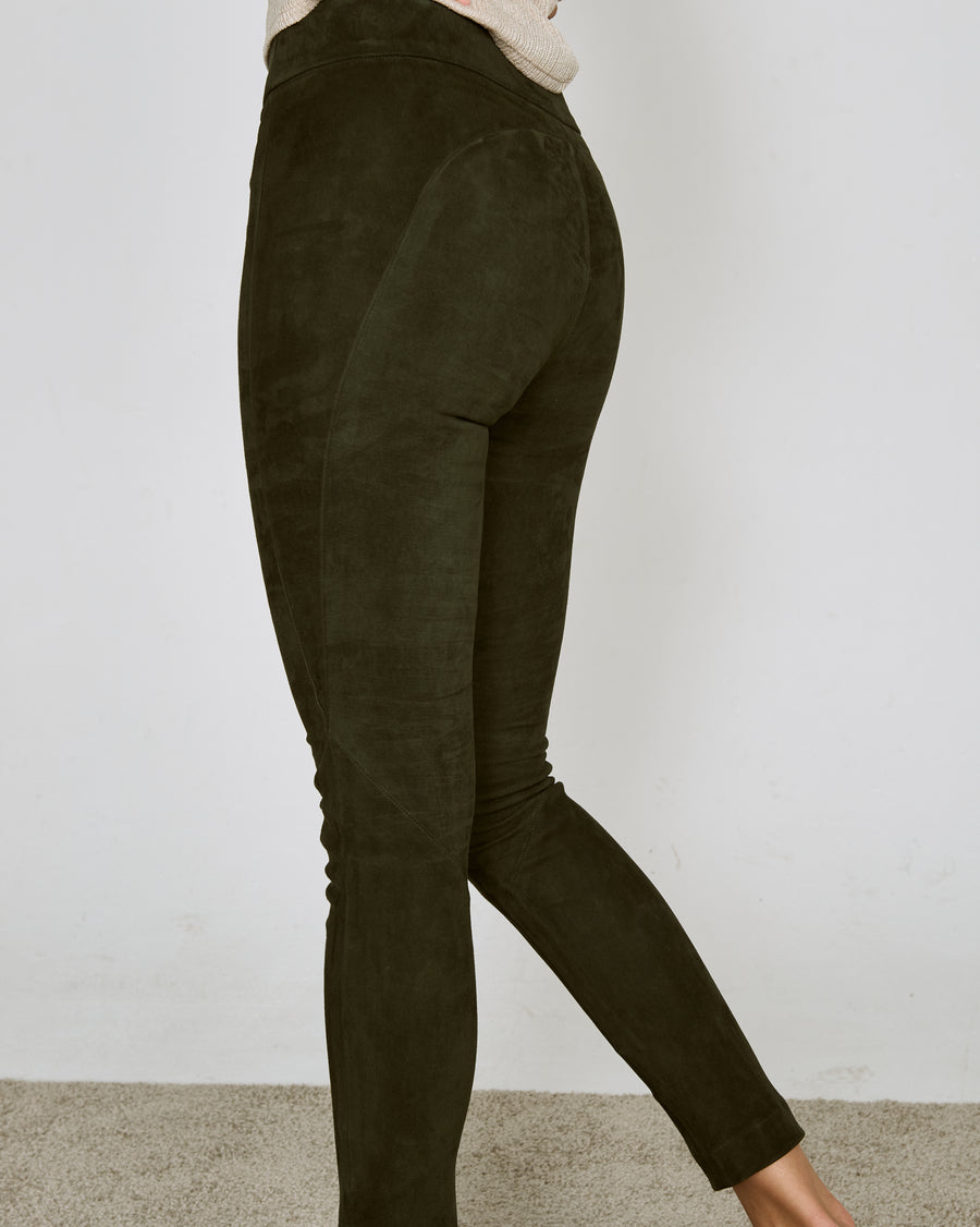 OT LEGGINGS FOREST GREEN SUEDE - OUT OF STOCK