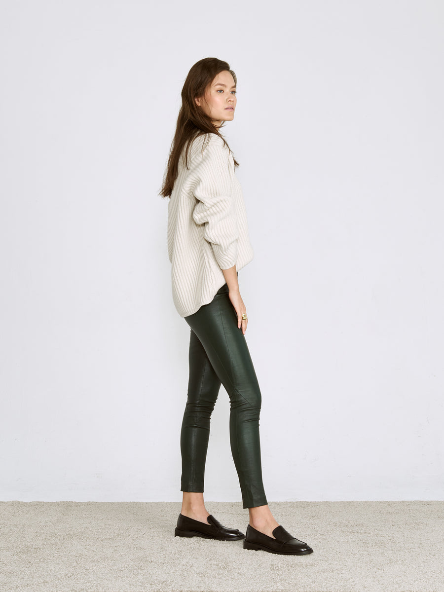 OT LEGGINGS EMERALD GREEN LEATHER - OUT OF STOCK