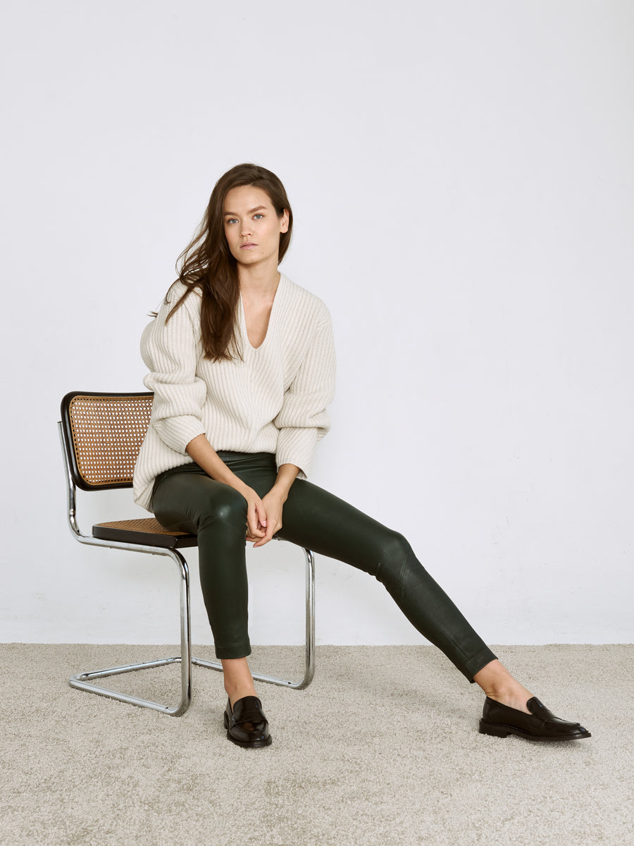 OT LEGGINGS EMERALD GREEN LEATHER - OUT OF STOCK