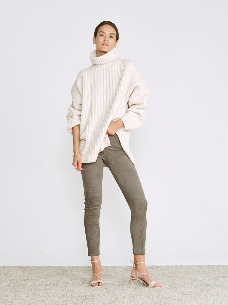 OT LEGGINGS LIGHT GREY SUEDE - OUT OF STOCK