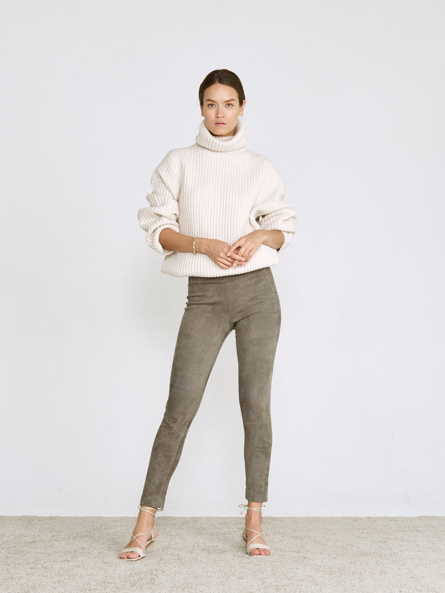 OT LEGGINGS LIGHT GREY SUEDE - OUT OF STOCK